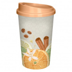 СТАКАН ДЛЯ ГОРЯЧИХ И ХОЛОДНЫХ НАПИТКОВ С КРЫШКОЙ И ДЕКОРОМ "СПЕЦИИ" 400МЛ (Светло-серый)