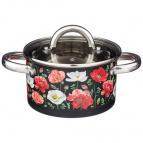 Кастрюля Agness "Маки" Со Стеклянной Крышкой, Нерж.Сталь, 1,8Л 16Х9 См