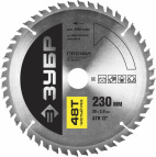 Диск пильный ЗУБР "ПРОФИ" "Чистый рез" по дереву, 48Т, 230х30мм